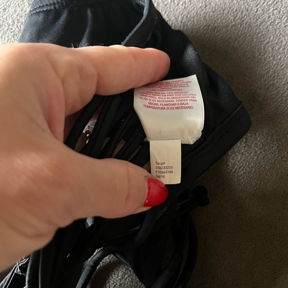 Y2K Xhilaration Black Strappy Women's Bralette Bikini Swim Top D / DD XL Target - Picture 4 of 6